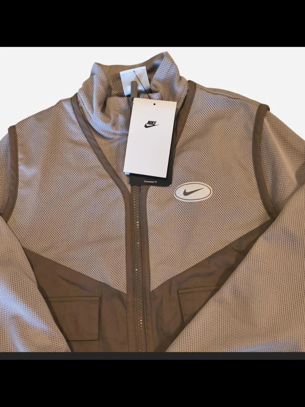 Nike Men’s Taupe Full‑Zip Track Jacket